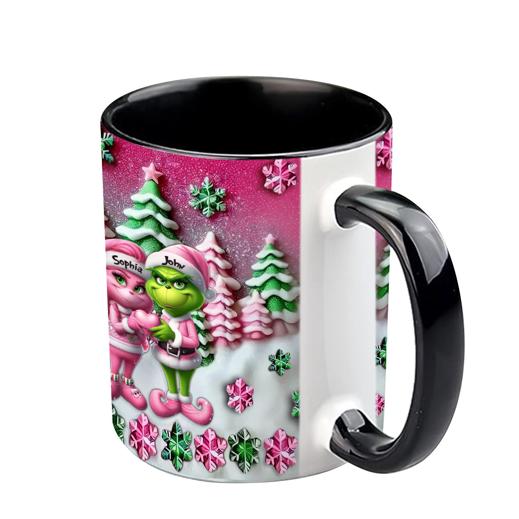 Personalized Grinch Accent Mug Custom Couple Christmas Gift Accent Mug GradoCreations