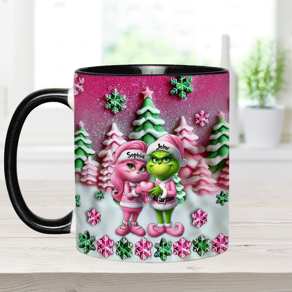 Personalized Grinch Accent Mug Custom Couple Christmas Gift Accent Mug GradoCreations