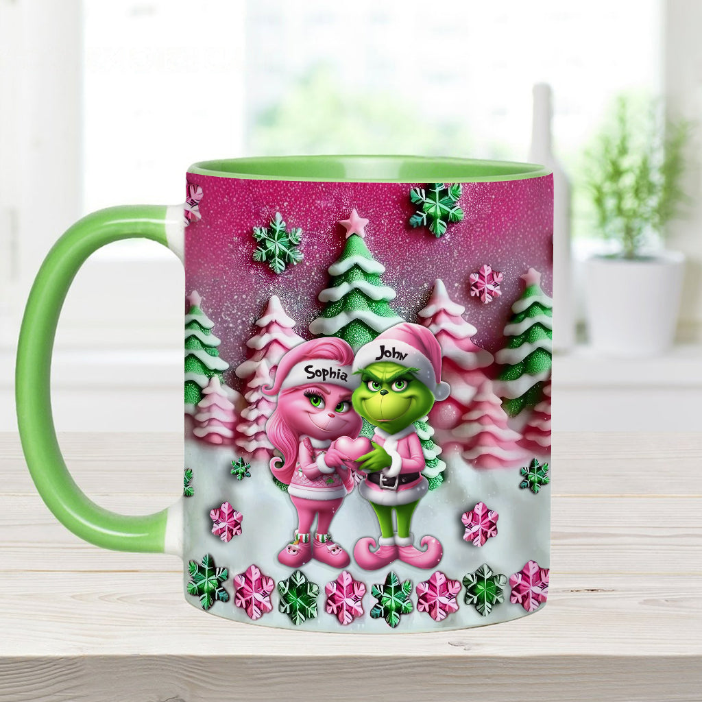 Personalized Grinch Accent Mug Custom Couple Christmas Gift Accent Mug GradoCreations