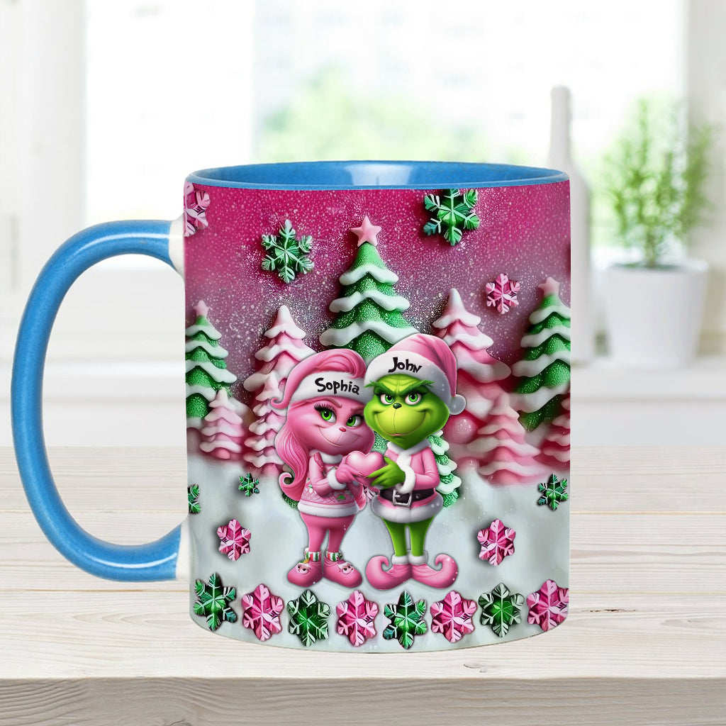Personalized Grinch Accent Mug Custom Couple Christmas Gift Accent Mug GradoCreations