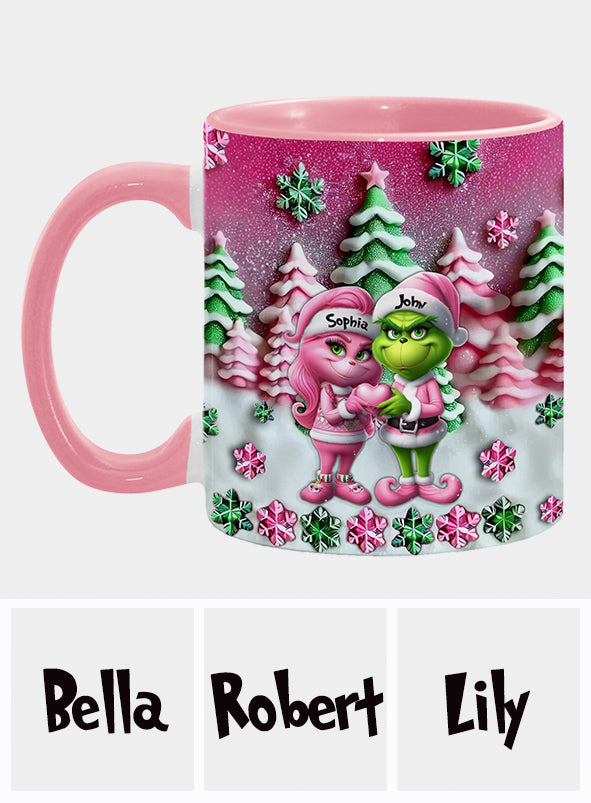 Personalized Grinch Accent Mug Custom Couple Christmas Gift Accent Mug GradoCreations