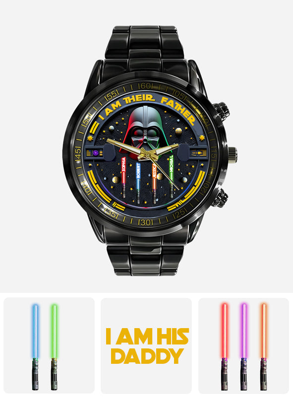 Personalized Star Wars Hand Watch Custom Names Gift for Dad Hand Watch GradoCreations
