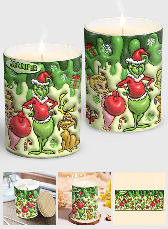 Personalized Christmas Candle with Wooden Lid for Home Decor Candle With Wooden Lid GradoCreations