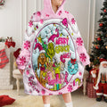Personalized Merry Grinchmas Blanket Hoodie for Kids - Custom Name Christmas Gift Blanket Hoodie GradoCreations