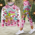 Personalized Pink Christmas Hoodie and Leggings Set Gift for Kids Hoodie & Leggings GradoCreations