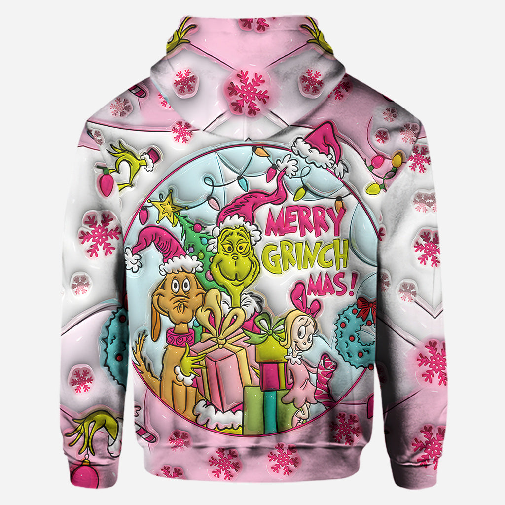 Personalized Pink Christmas Hoodie and Leggings Set Gift for Kids Hoodie & Leggings GradoCreations