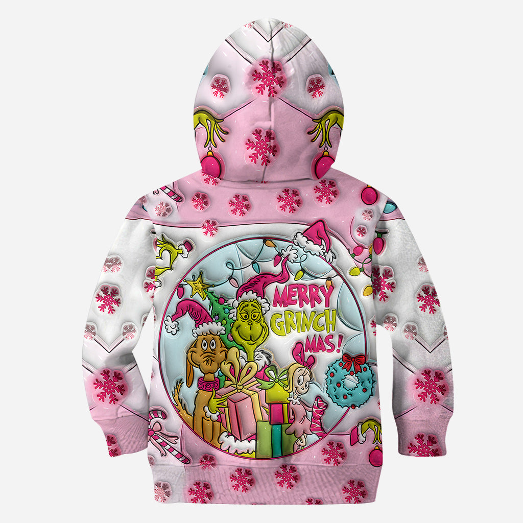 Personalized Pink Christmas Hoodie and Leggings Set Gift for Kids Hoodie & Leggings GradoCreations