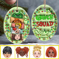 Personalized Grinch Squad Ceramic Ornament Holiday Gift Ceramic Oval Ornament GradoCreations