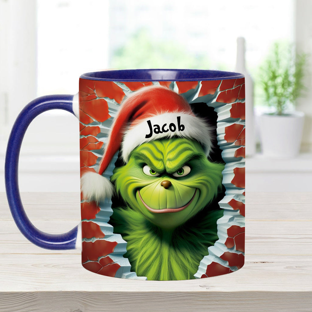 Personalized Grinch Accent Mug Custom Name Birthday Gift Accent Mug GradoCreations