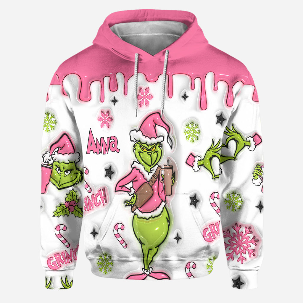 Personalized Christmas Grinch Hoodie and Leggings Set Gift Hoodie & Leggings GradoCreations