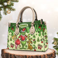 Personalized Grinchmas Leather Handbag Unique Gift for Mom Leather Handbag GradoCreations