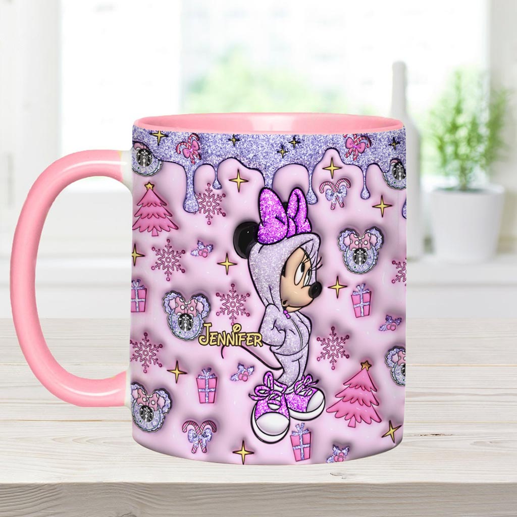 Personalized Christmas Accent Mug with Glittery Design for Mom Accent Mug GradoCreations