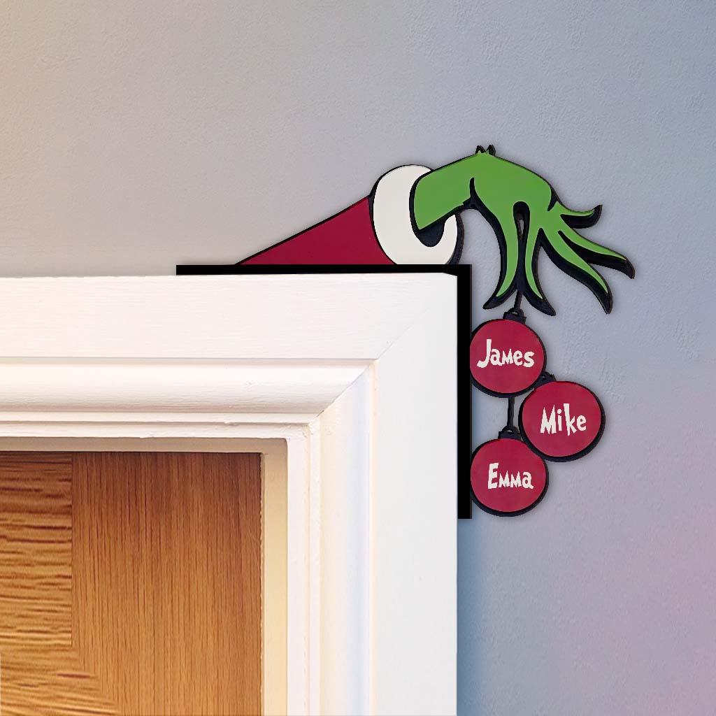 Personalized Christmas Door Frame Decoration Custom Names Gift Door Frame Decoration GradoCreations