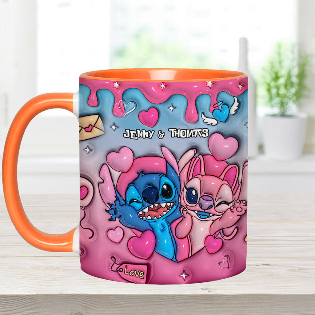 Personalized Ohana Accent Mug Custom Names Gift for Couples Accent Mug GradoCreations
