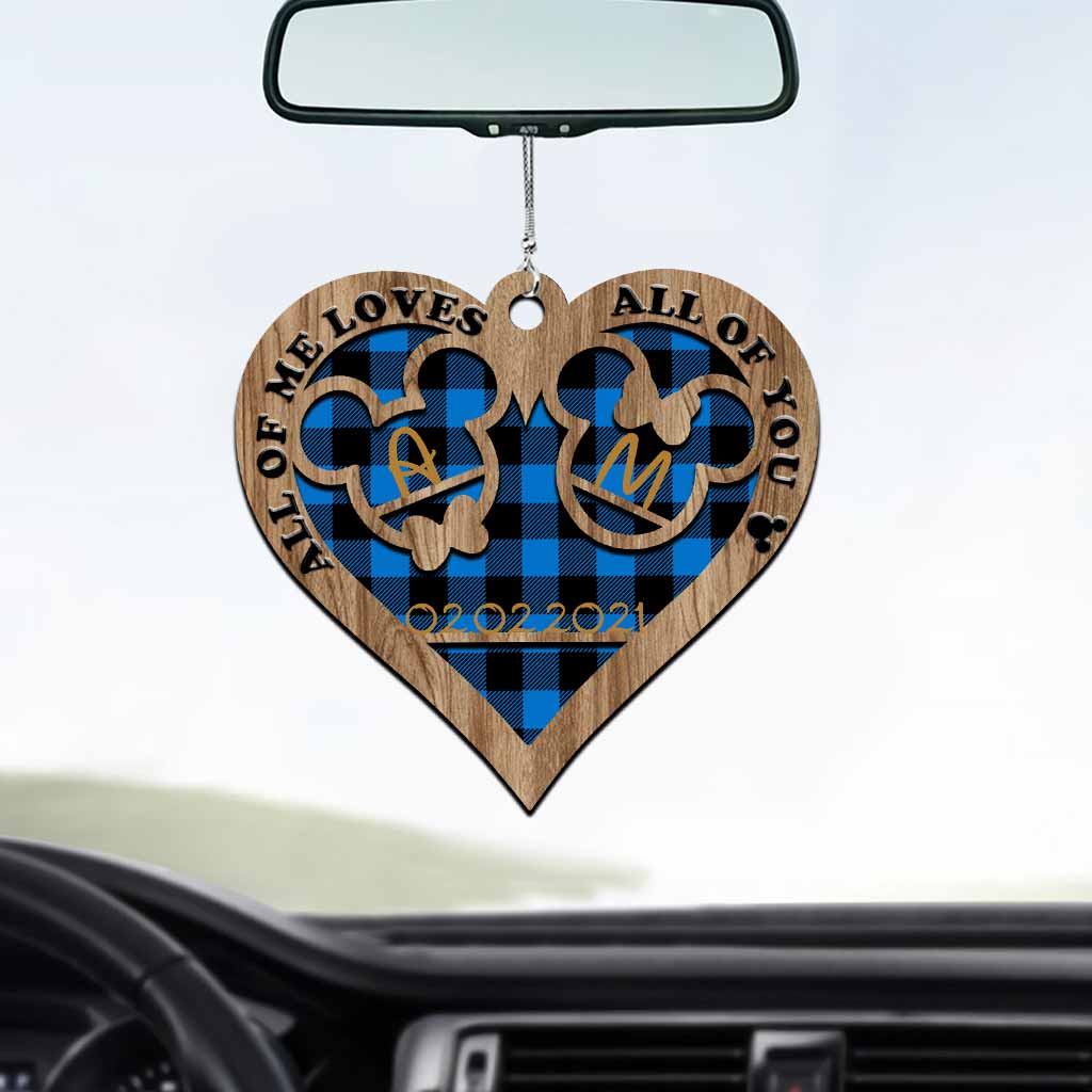 Personalized Heart-Shaped Couple Car Ornament Custom Date Gift Car Ornament GradoCreations