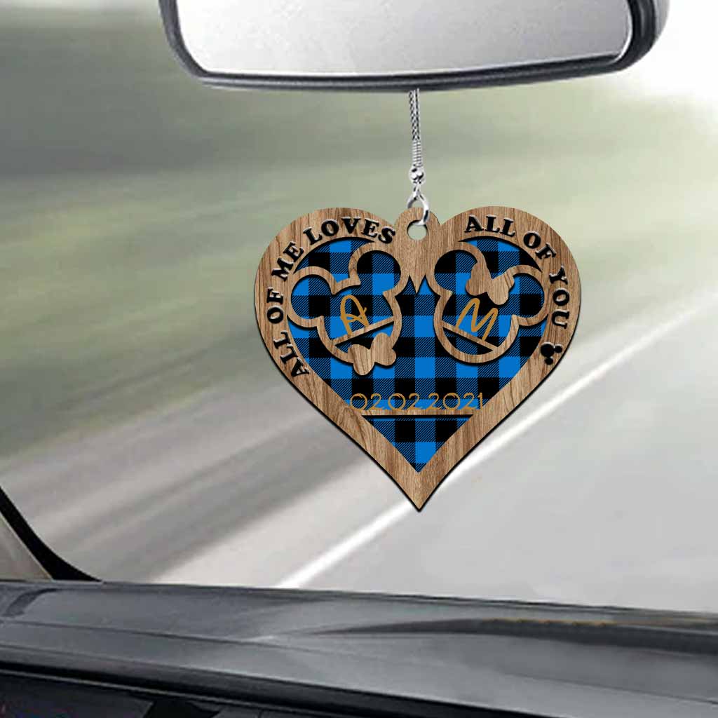 Personalized Heart-Shaped Couple Car Ornament Custom Date Gift Car Ornament GradoCreations