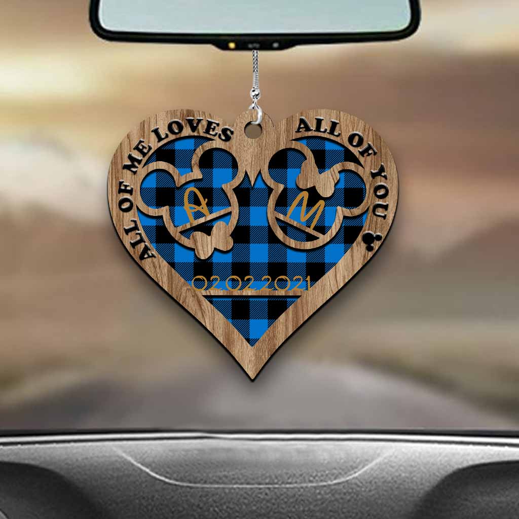 Personalized Heart-Shaped Couple Car Ornament Custom Date Gift Car Ornament GradoCreations