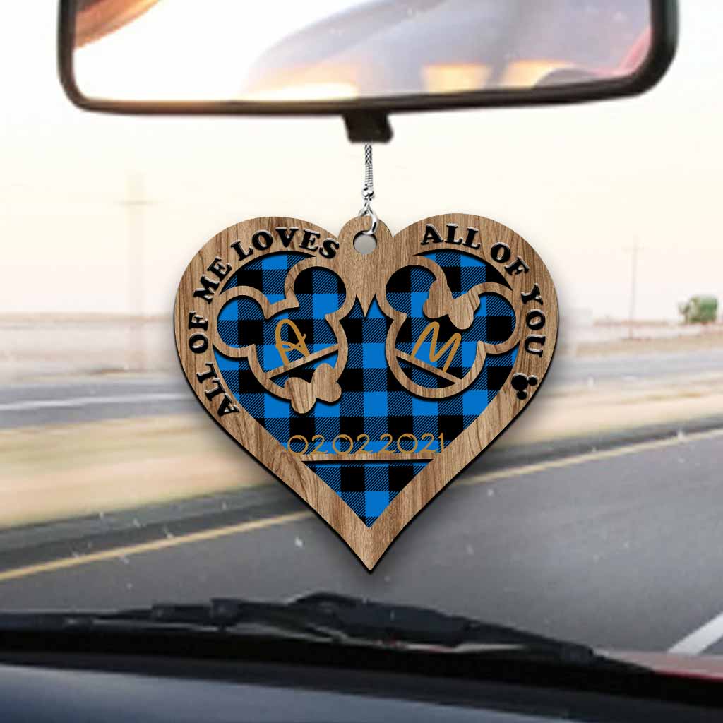 Personalized Heart-Shaped Couple Car Ornament Custom Date Gift Car Ornament GradoCreations