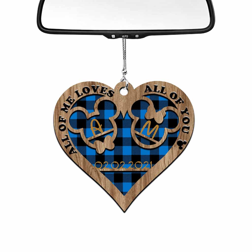 Personalized Heart-Shaped Couple Car Ornament Custom Date Gift Car Ornament GradoCreations