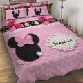 Personalized Pink Minnie Mouse Quilt Set with Pillow Covers for Kids Quilt Set GradoCreations