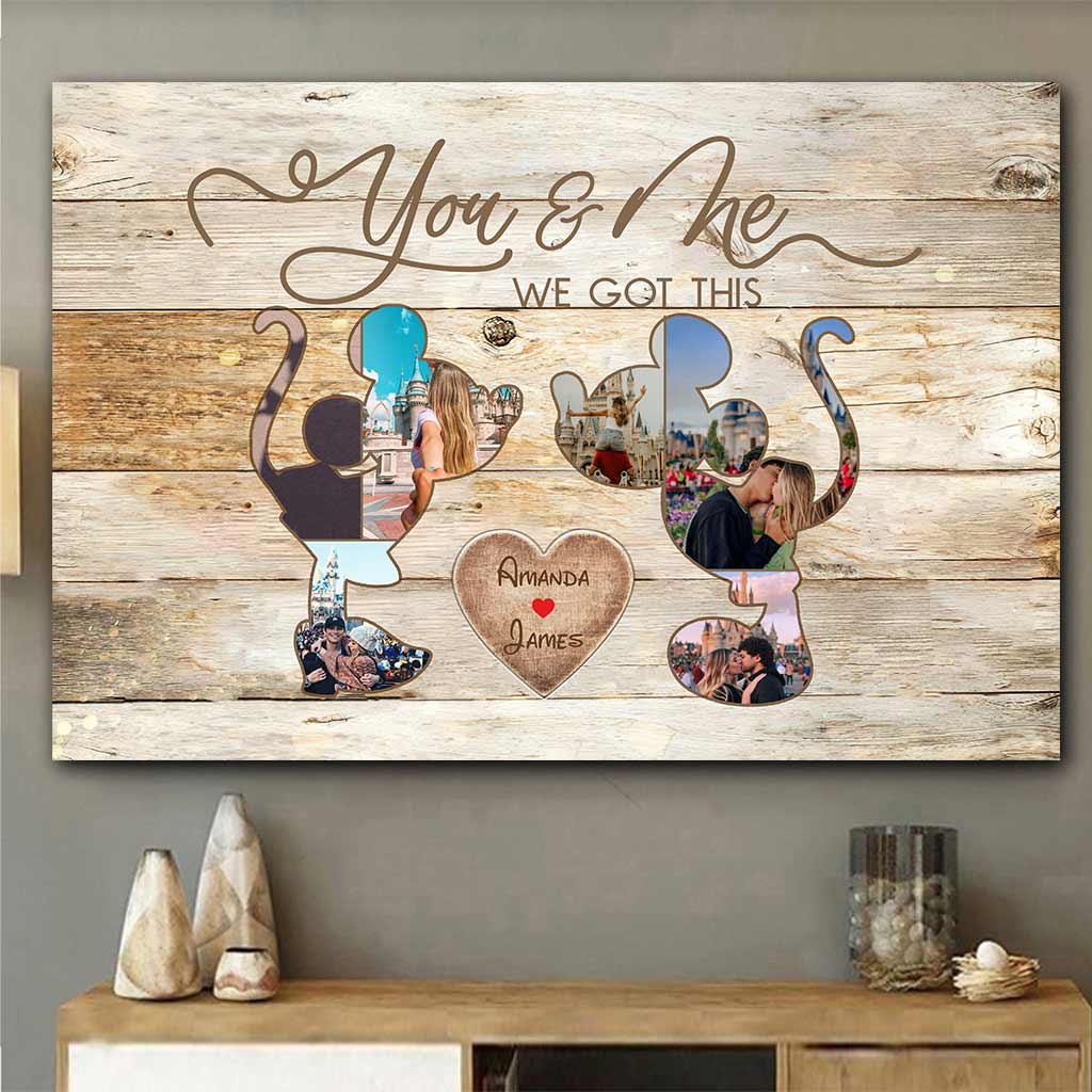 Personalized Engagement Mouse Poster Custom Name Gift for Couple Canvas and Poster GradoCreations