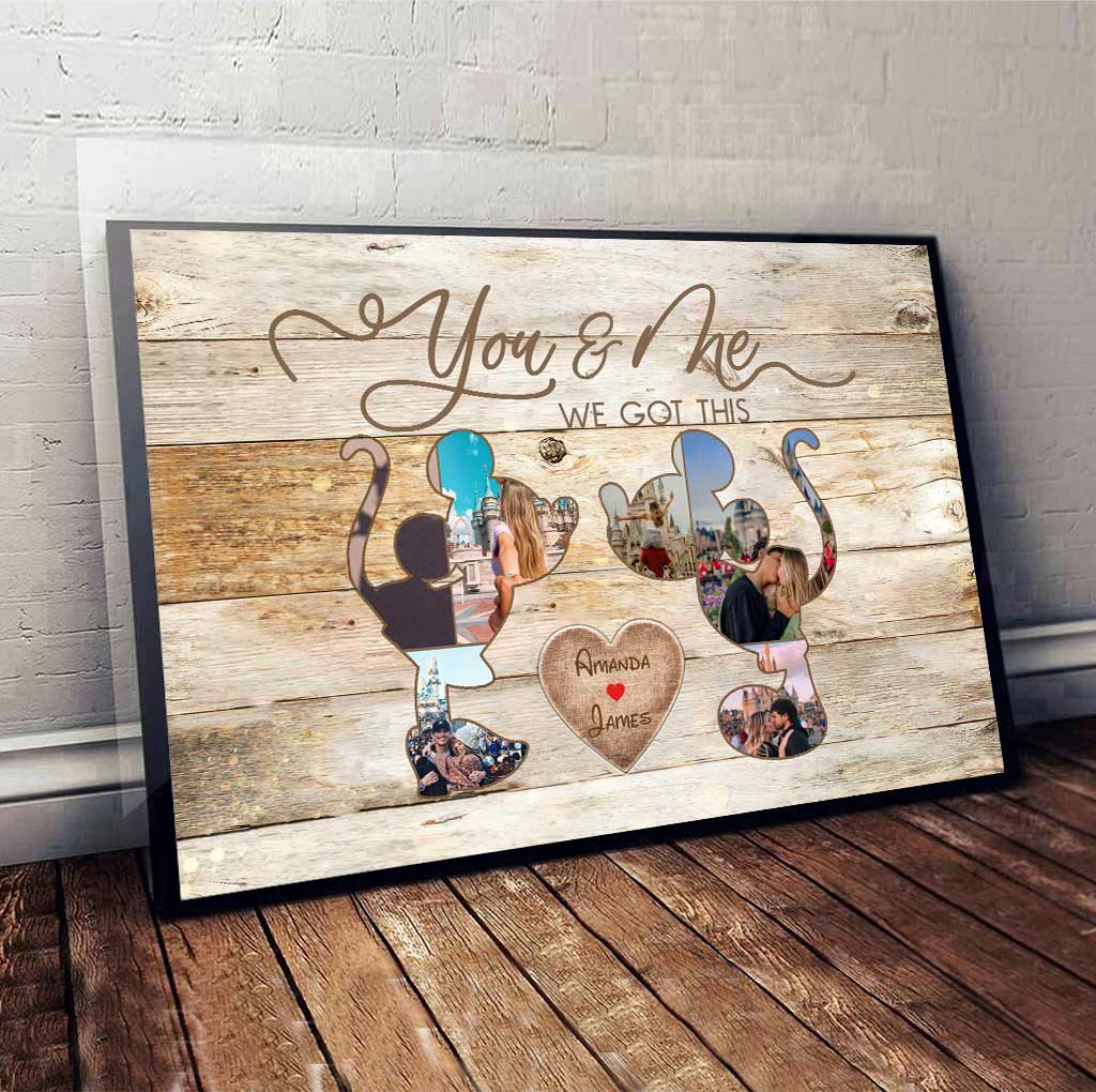 Personalized Engagement Mouse Poster Custom Name Gift for Couple Canvas and Poster GradoCreations