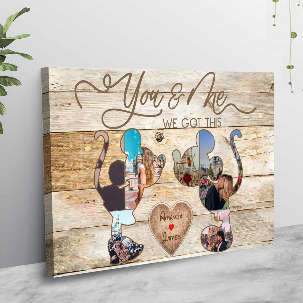 Personalized Engagement Mouse Poster Custom Name Gift for Couple Canvas and Poster GradoCreations