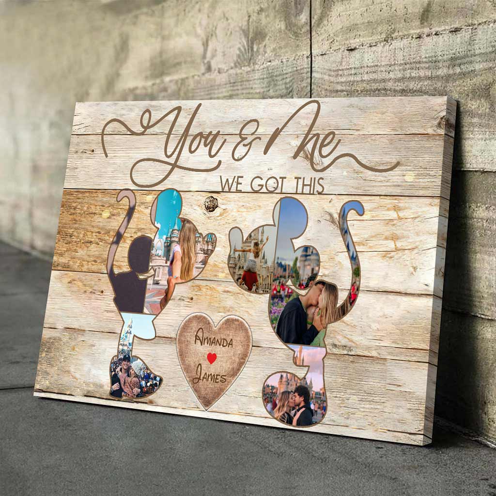 Personalized Engagement Mouse Poster Custom Name Gift for Couple Canvas and Poster GradoCreations