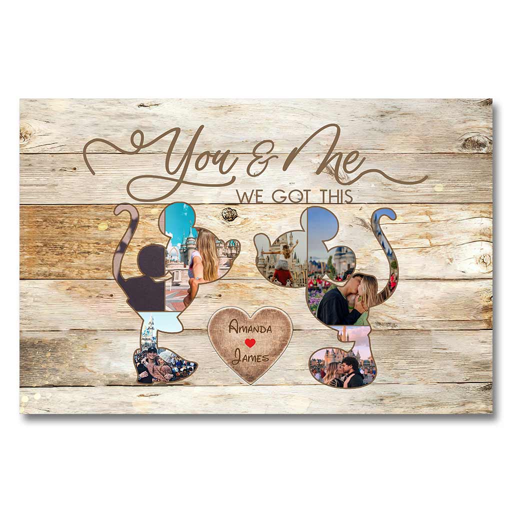 Personalized Engagement Mouse Poster Custom Name Gift for Couple Canvas and Poster GradoCreations