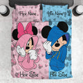 Personalized Mouse Bedding Set with Custom Names for Couples Bedding Set GradoCreations