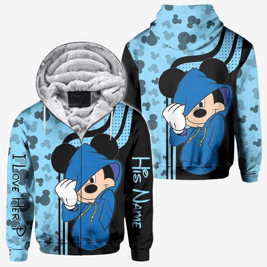 Personalized Mickey Mouse Hoodie Custom Name Gift for Couples All Over Shirt GradoCreations
