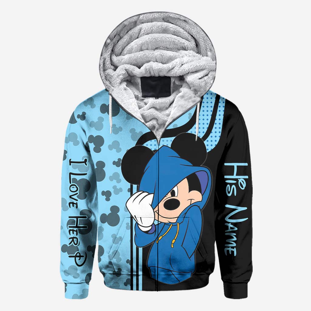 Personalized Mickey Mouse Hoodie Custom Name Gift for Couples All Over Shirt GradoCreations