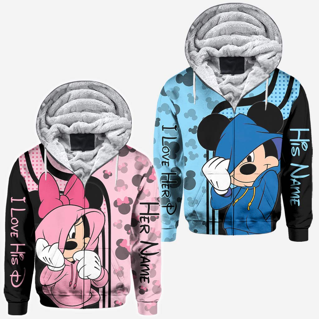 Personalized Mickey Mouse Hoodie Custom Name Gift for Couples All Over Shirt GradoCreations