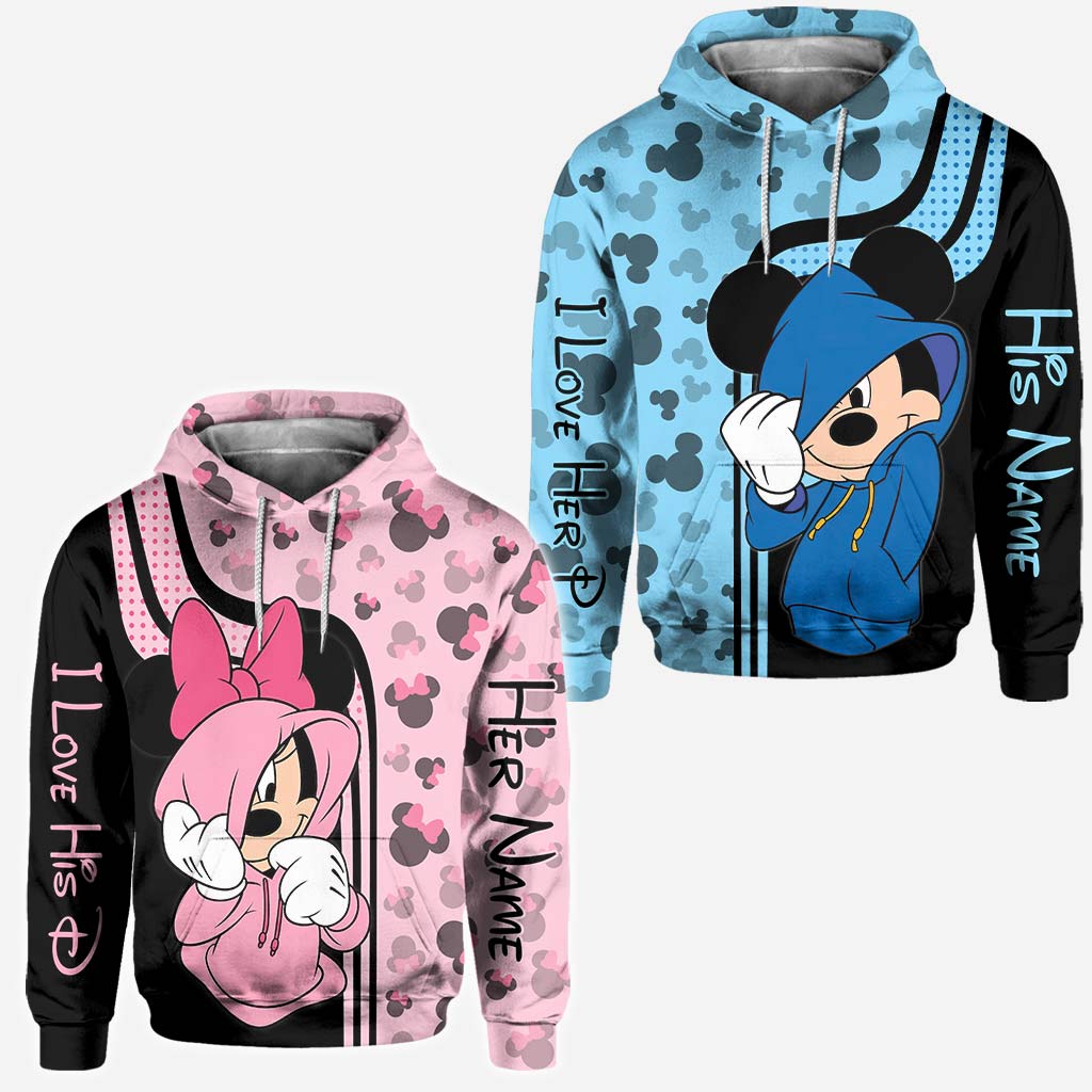 Personalized Mickey Mouse Hoodie Custom Name Gift for Couples All Over Shirt GradoCreations