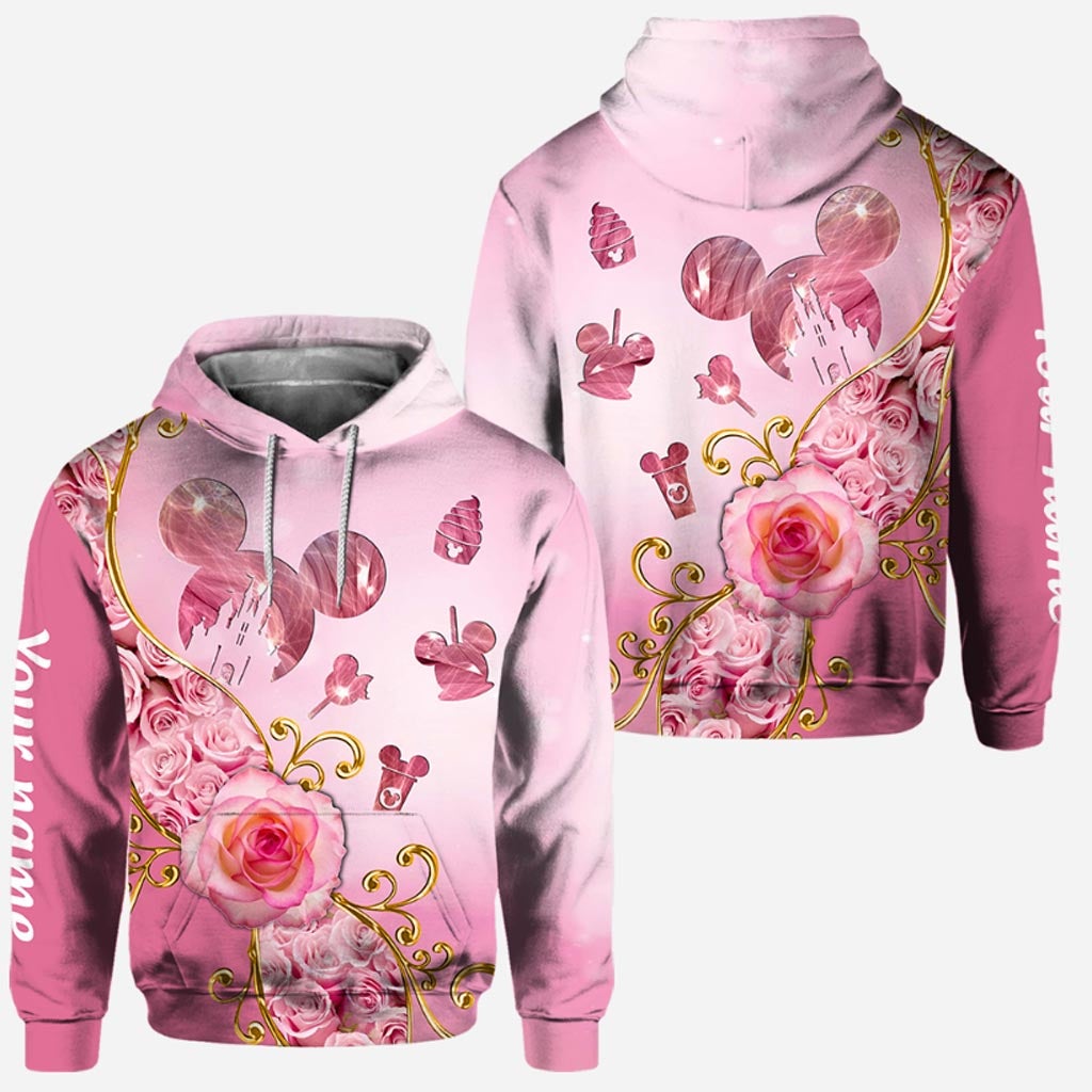 Personalized Pink Mouse Hoodie & Leggings Set Custom Name Gift Hoodie & Leggings GradoCreations