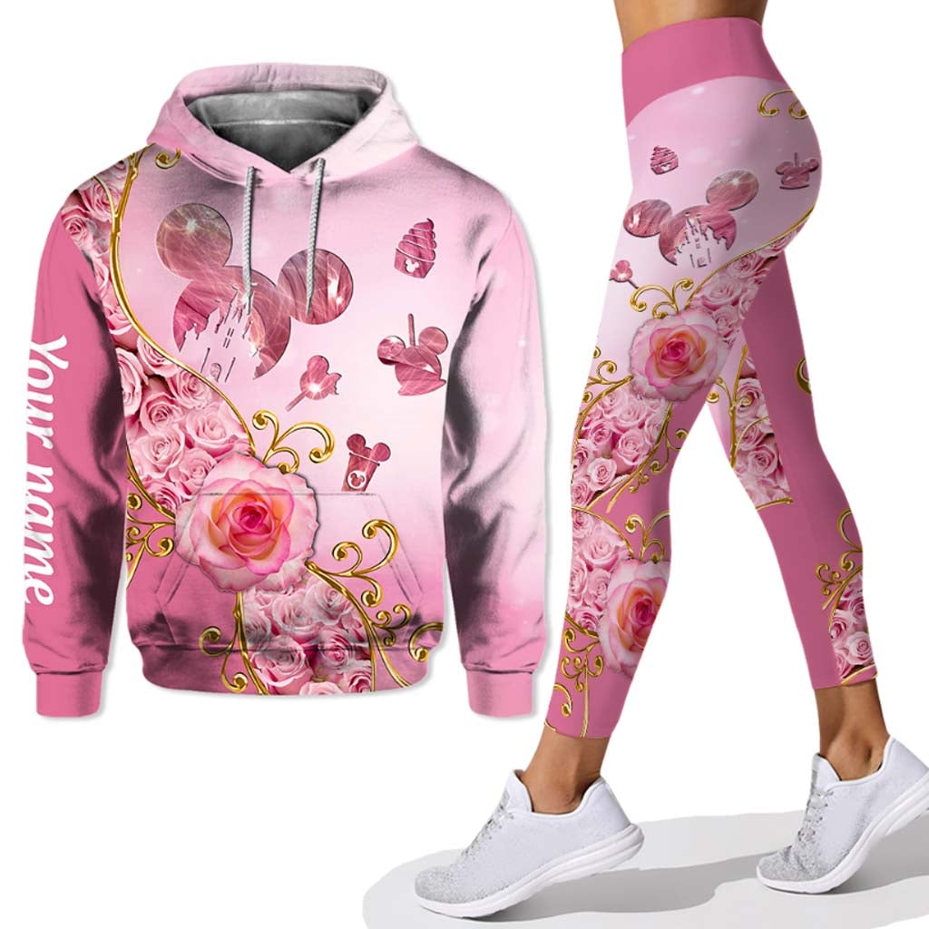 Personalized Pink Mouse Hoodie & Leggings Set Custom Name Gift Hoodie & Leggings GradoCreations