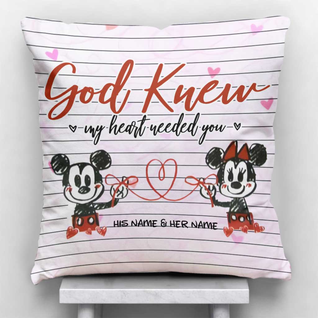 Personalized Couple Throw Pillow God Knew Design Custom Names Gift Throw Pillow GradoCreations