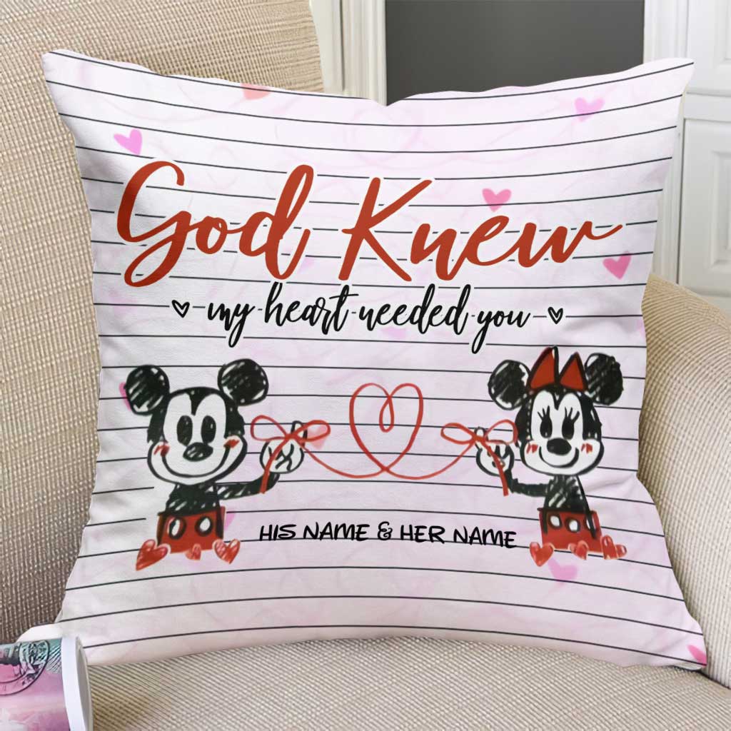 Personalized Couple Throw Pillow God Knew Design Custom Names Gift Throw Pillow GradoCreations