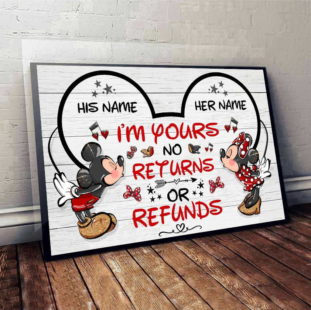 Personalized Mickey Mouse Canvas Print Unique Couple Gift Canvas and Poster GradoCreations