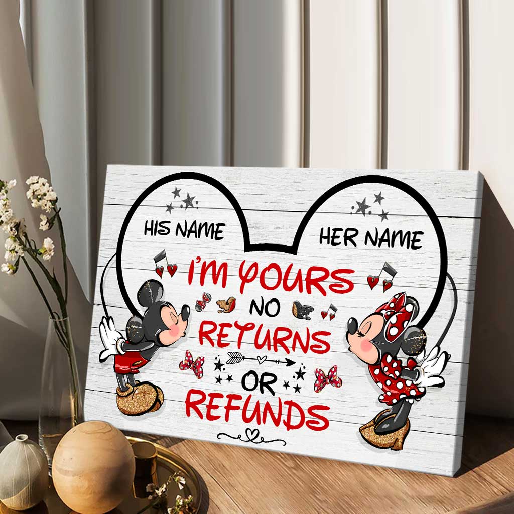 Personalized Mickey Mouse Canvas Print Unique Couple Gift Canvas and Poster GradoCreations