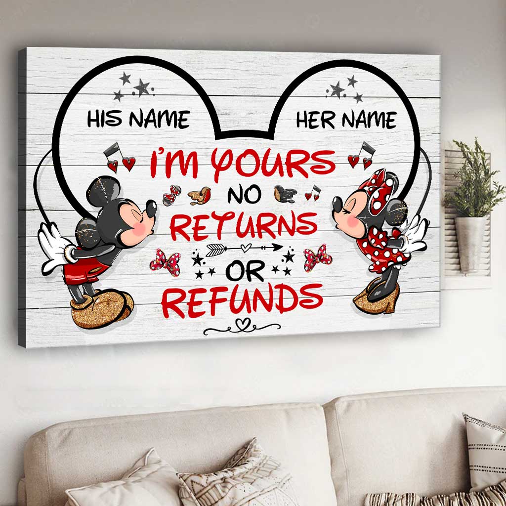 Personalized Mickey Mouse Canvas Print Unique Couple Gift Canvas and Poster GradoCreations