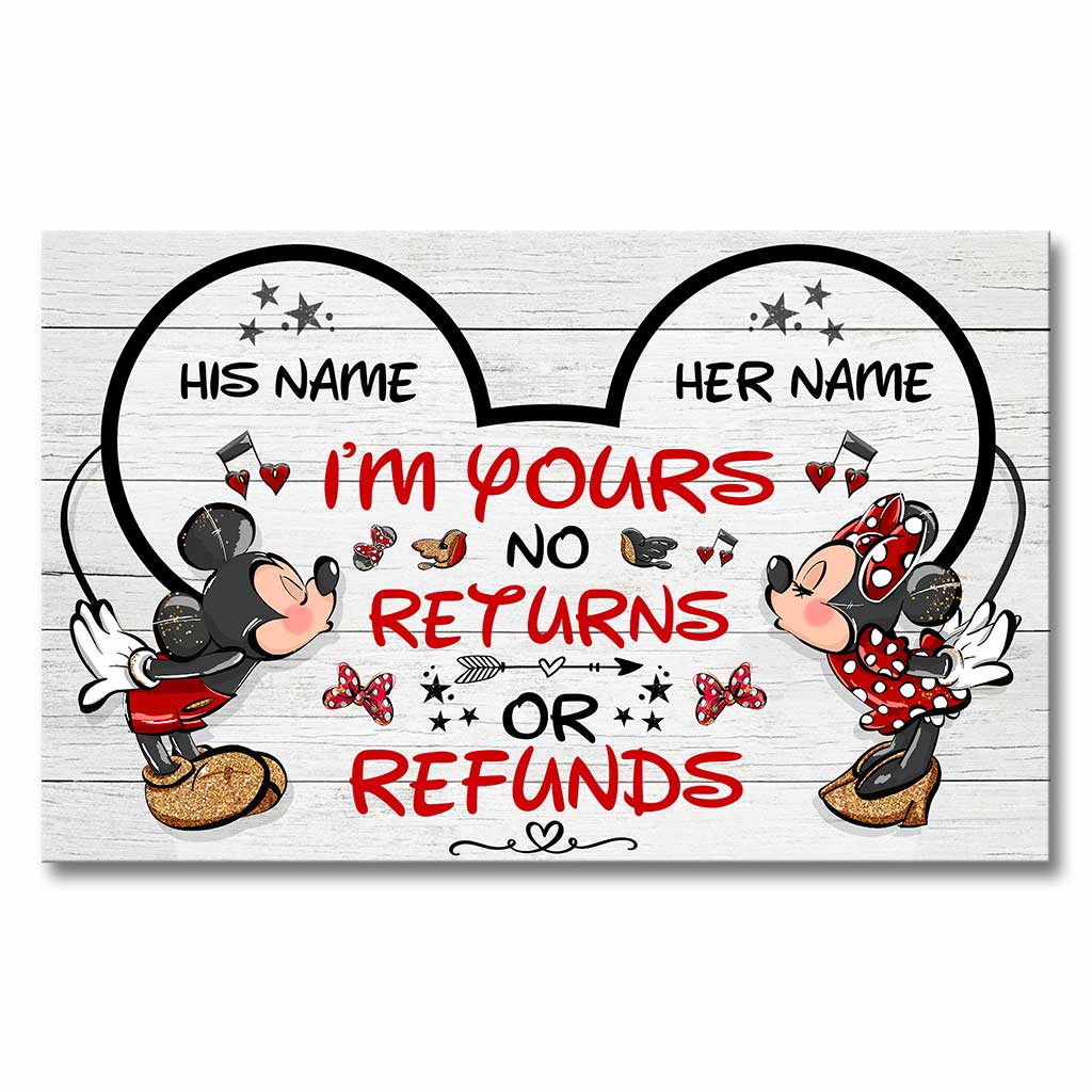 Personalized Mickey Mouse Canvas Print Unique Couple Gift Canvas and Poster GradoCreations