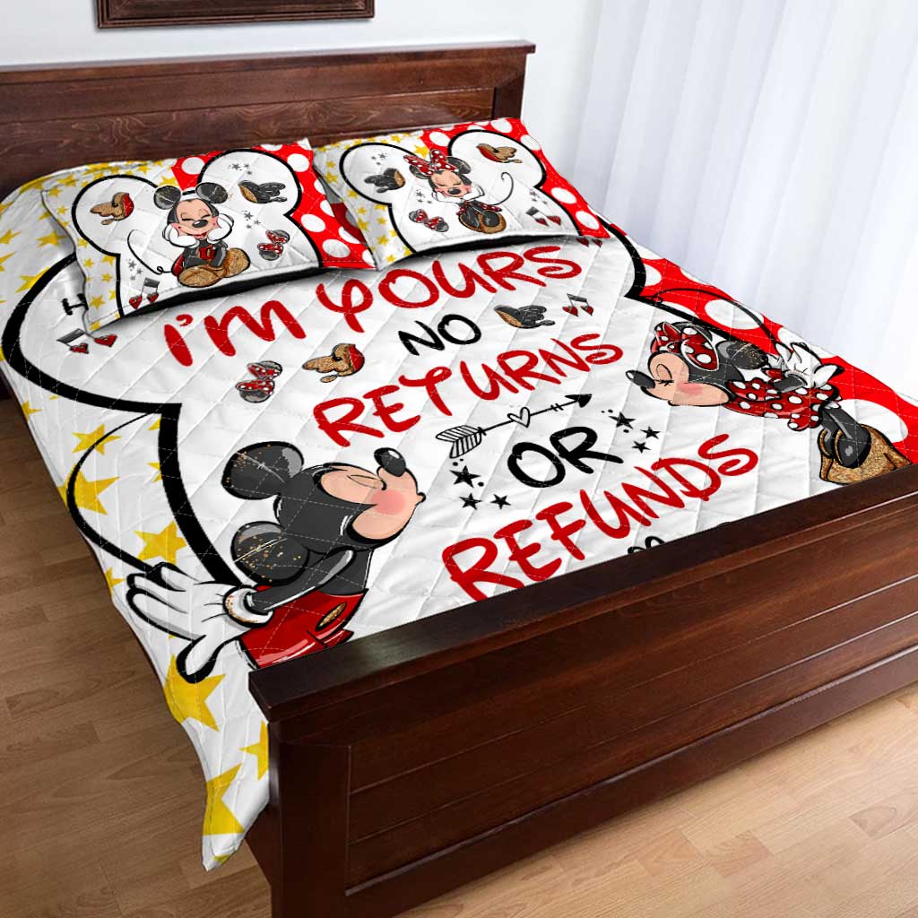 Personalized Mickey Mouse Quilt Set Custom Names Couple Gift Quilt Set GradoCreations