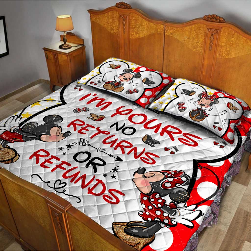 Personalized Mickey Mouse Quilt Set Custom Names Couple Gift Quilt Set GradoCreations
