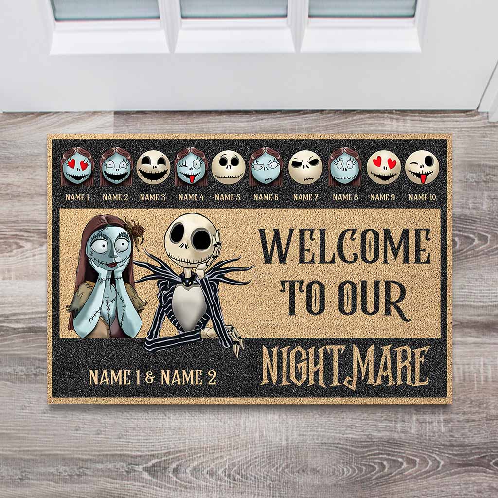 Personalized Coir Doormat Welcome to Our Nightmare Halloween Gift Doormat GradoCreations