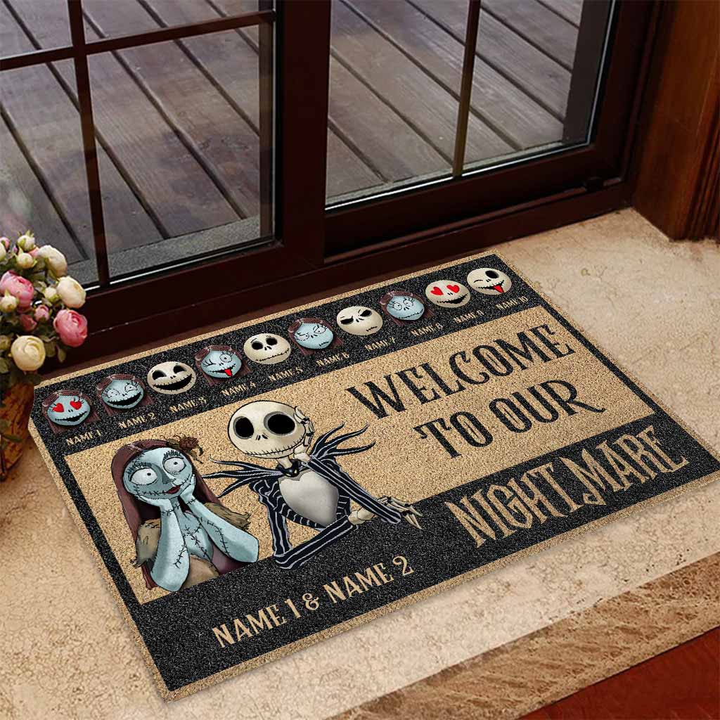 Personalized Coir Doormat Welcome to Our Nightmare Halloween Gift Doormat GradoCreations