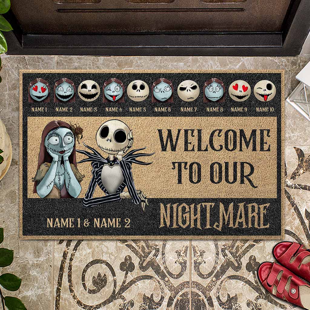 Personalized Coir Doormat Welcome to Our Nightmare Halloween Gift Doormat GradoCreations