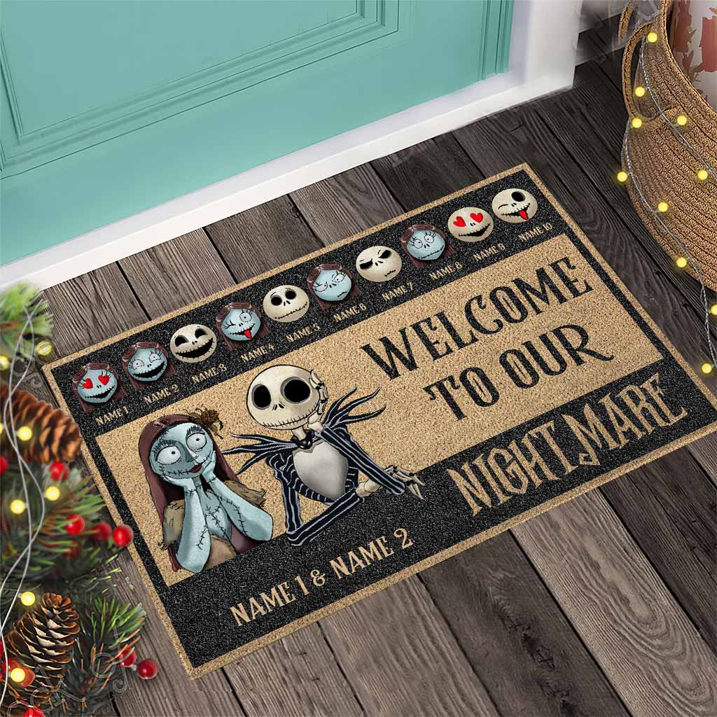 Personalized Coir Doormat Welcome to Our Nightmare Halloween Gift Doormat GradoCreations