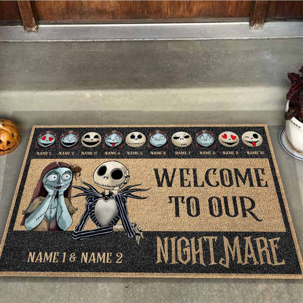 Personalized Coir Doormat Welcome to Our Nightmare Halloween Gift Doormat GradoCreations