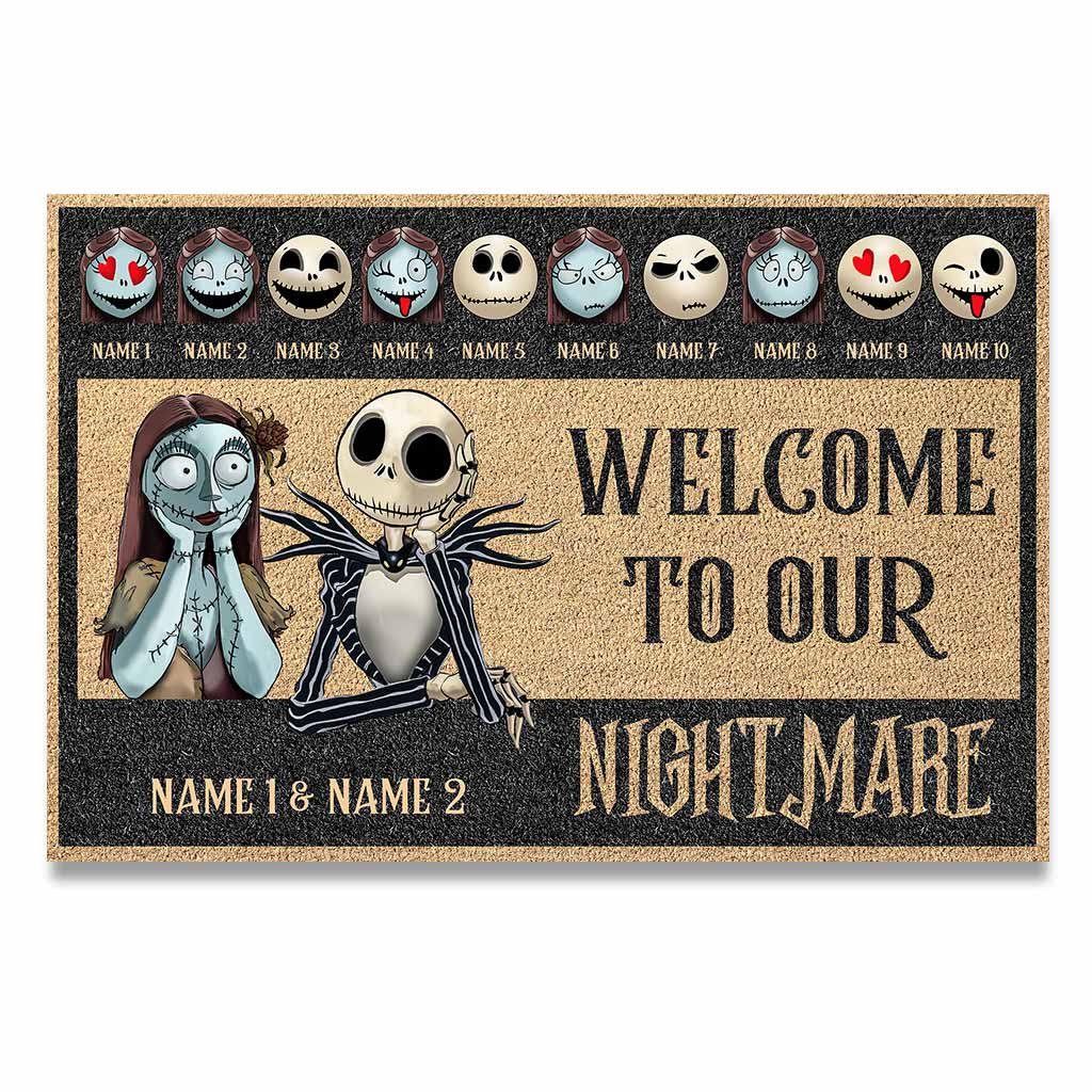 Personalized Coir Doormat Welcome to Our Nightmare Halloween Gift Doormat GradoCreations